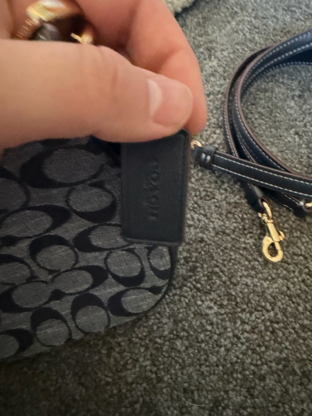 Coach Black Signature Denim Teri Small Shoulder Bag - Picture 6 of 8